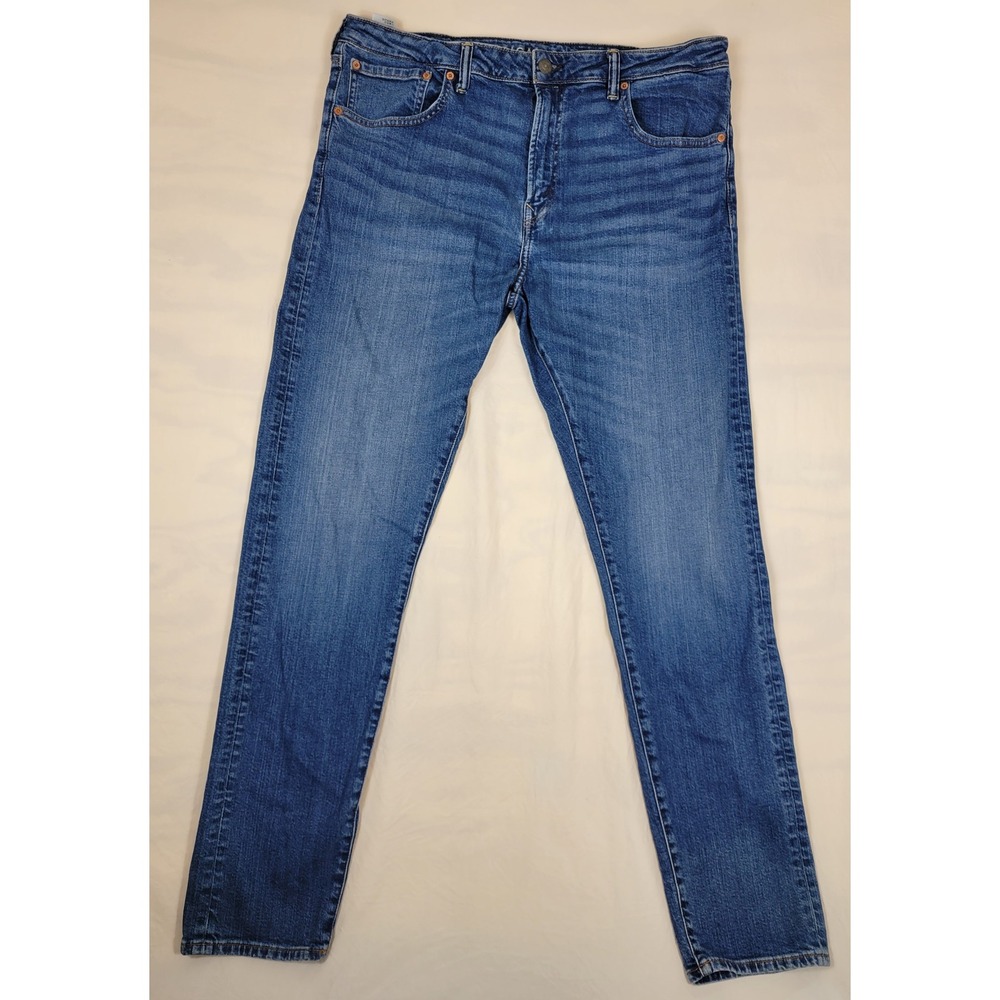 American Eagle Athletic Fit Jeans Mens 38x35 Blue Medium Wash Denim 6378